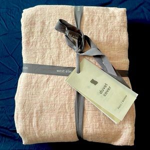 New with tags! west elm Belgian flax linen fiber dyed full/queen size 92”x 88”
